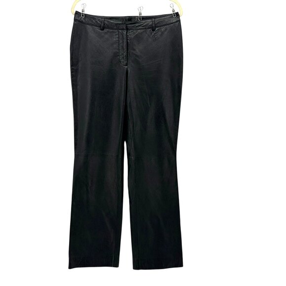 Vintage 111 State Womens 8 Pants Leather Black Straight Leg Nineties Retro Party - Picture 1 of 9